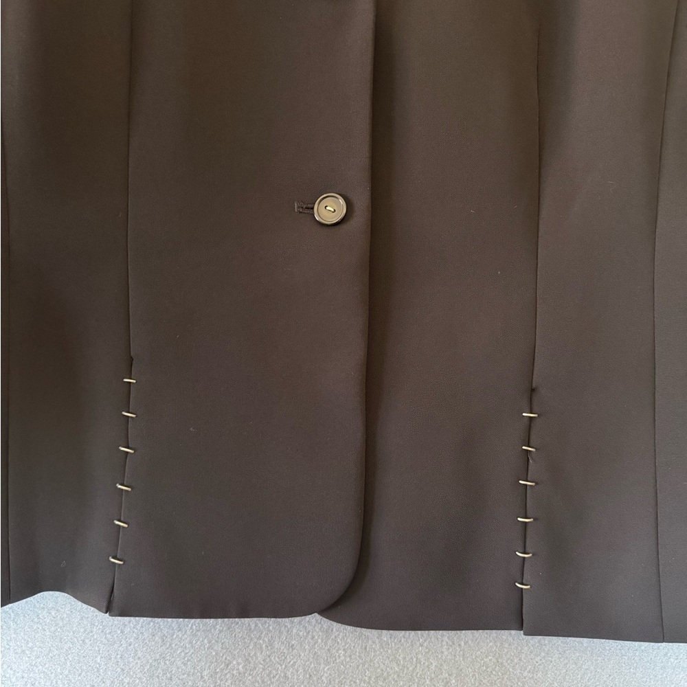 Vintage Tahari by Arthur S. Levine Black Blazer Shoulder Pads Metal Ring Accents - Picture 4 of 12